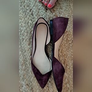 Eggplant color suede flats